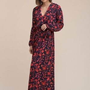 Vintage 80s Selina Midi Dress Abstract Floral Multicolour Sz 10